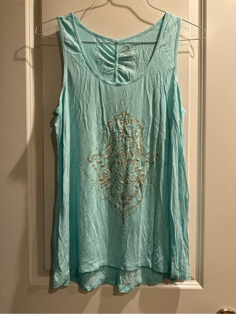 GAIAM Mint Green Metallic Graphic Scoop Tank